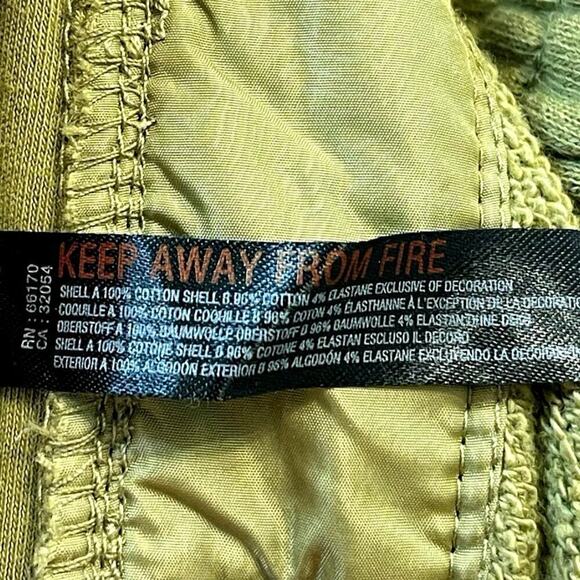 Free People Movement Large Baby Got Track Snap Pants in Olive with Yellow Stripe - Picture 12 of 12